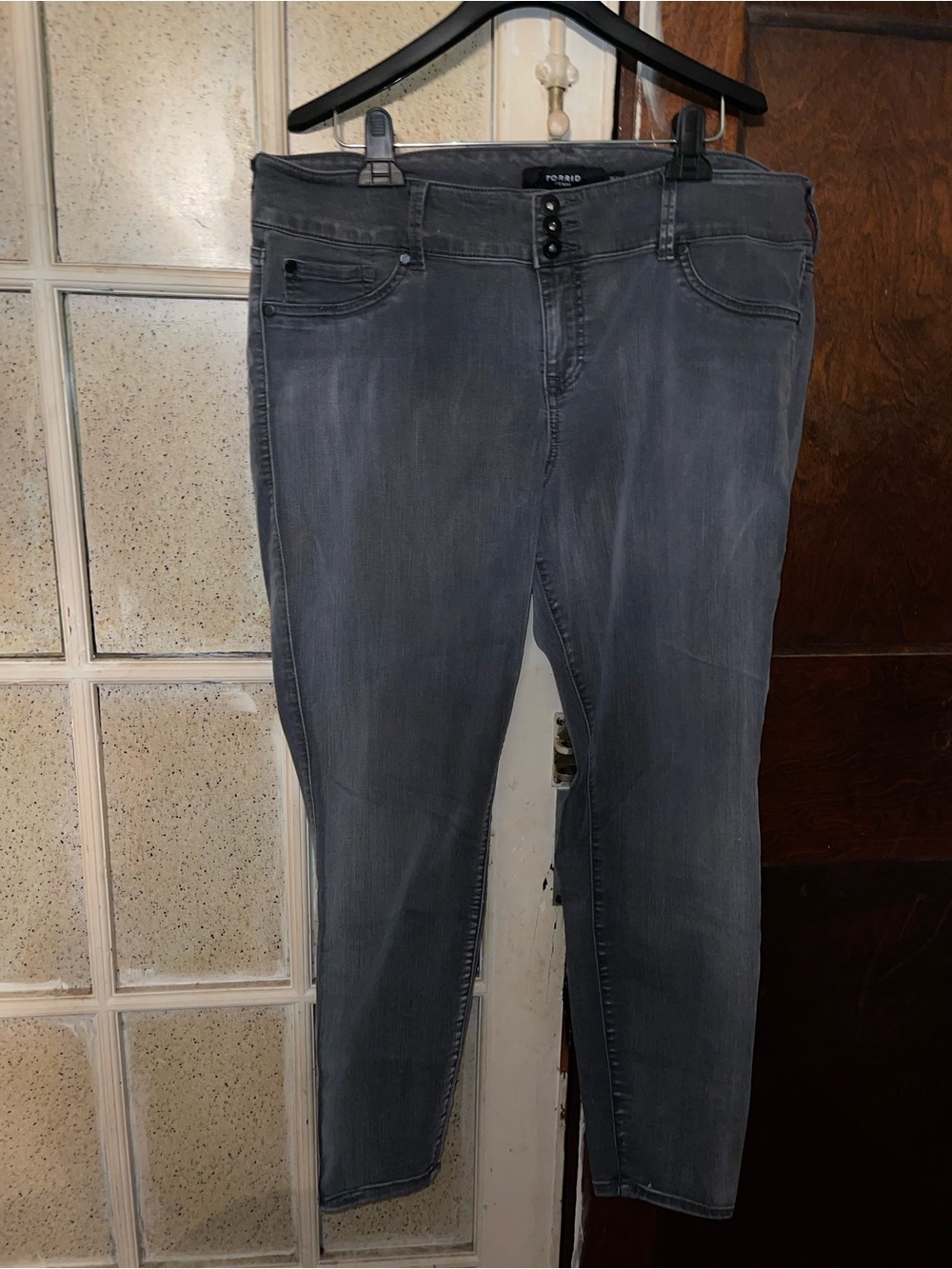 Torrid Denim Gray High-Rise Skinny Jeans with Button Fly - Size 20R